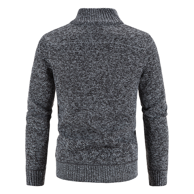 Cardigan tricoté pour hommes, veste à col montant en peluche, à la mode, pull ample, nouvelle collection automne et hiver_voghion.com