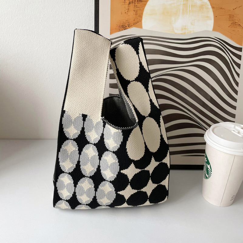 Bolsos, diseño de nicho femenino, bolso de punto personalizado, bolso tejido de un solo hombro de punto de todo fósforo, bolso de mano, bolso de mano