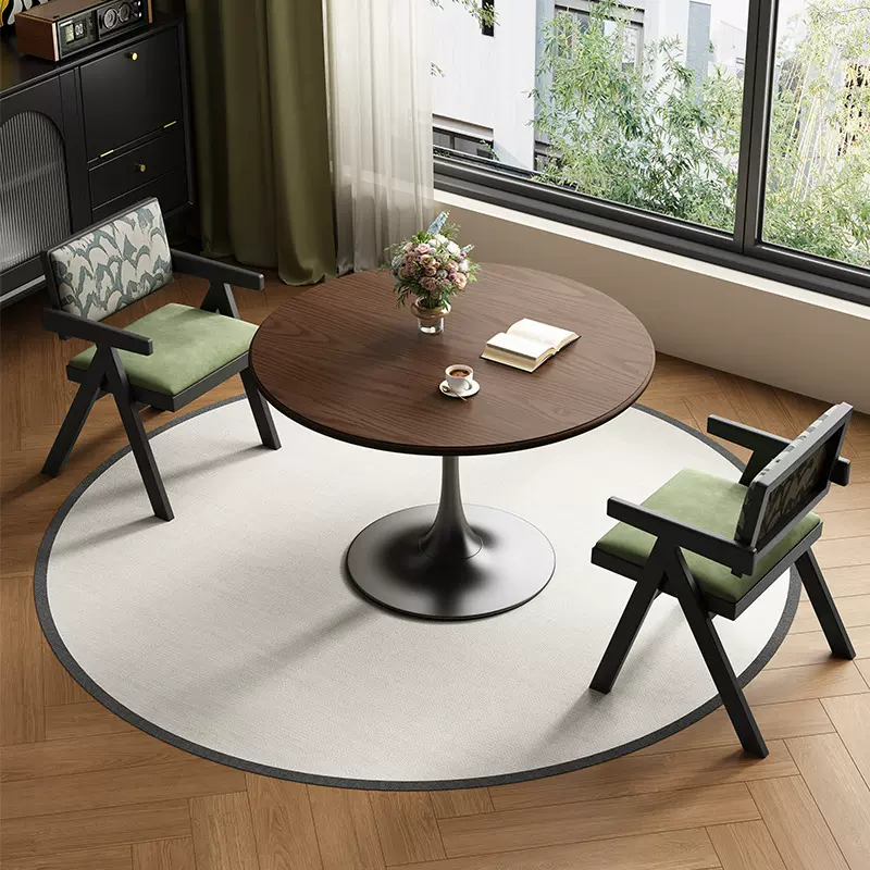 中古风实木洽谈桌椅组合法式复古餐厅餐椅小户型民宿咖啡厅椅子