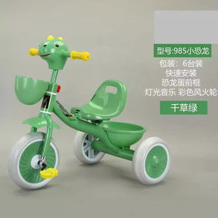Export Kidsren's Tricycle Bicycle Toy with Light Music and Enlarged Wheels 2-4 Years Old Cartoon Model