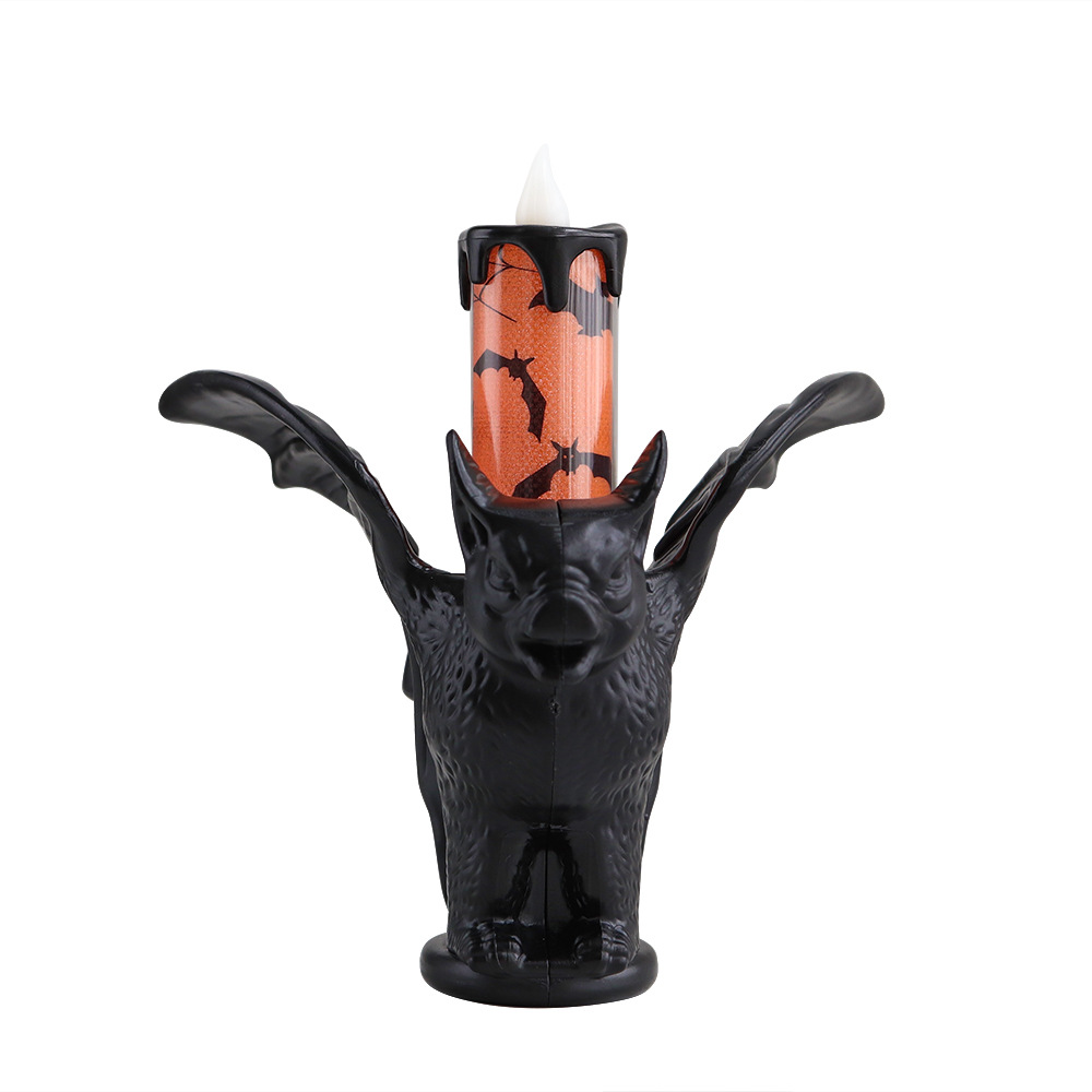 Decoración transfronteriza de Halloween, esqueleto de calavera, vela electrónica, linterna de calabaza, festival de fantasmas, accesorios de fiesta, candelabro de calavera