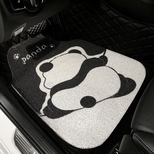 Car floor mats cartoon panda wire ring car floor mats anti-dirty and easy to clean car-mounted bold encrypted universal car floor mats
