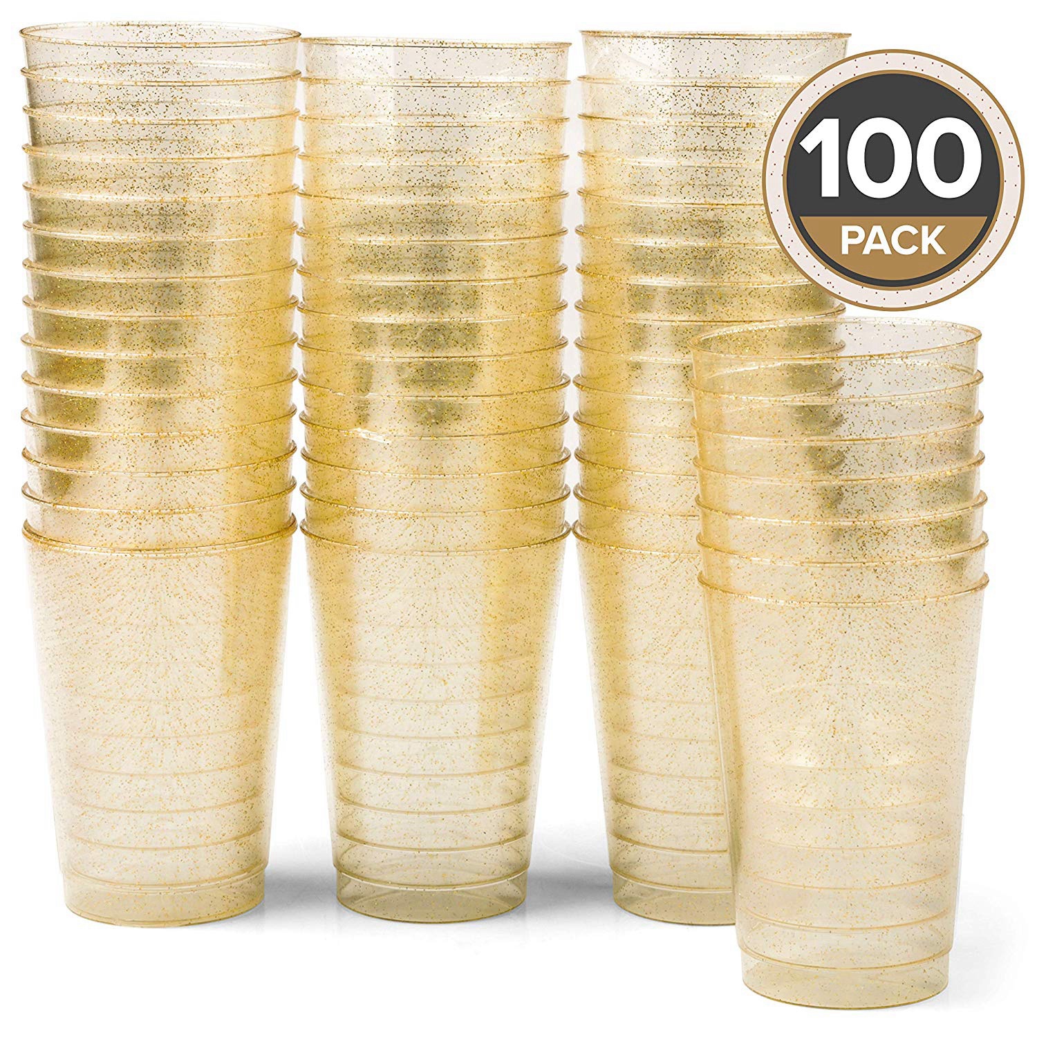 14oz borde dorado taza transparente doble borde dorado taza de plástico taza de cocina drinkware