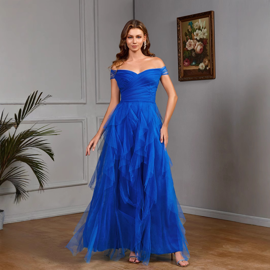 2025 Cross Border Prom Long Dress Gown Elegant Long Banquet Evening Dress