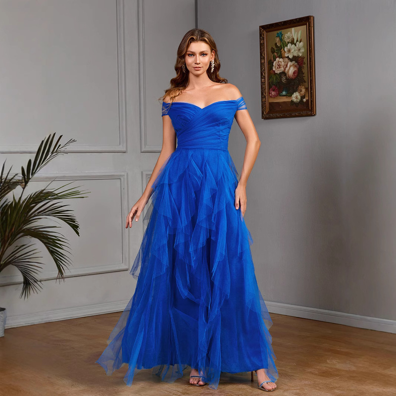 2025 Cross Border Prom Long Dress Gown Elegant Long Banquet Evening Dress