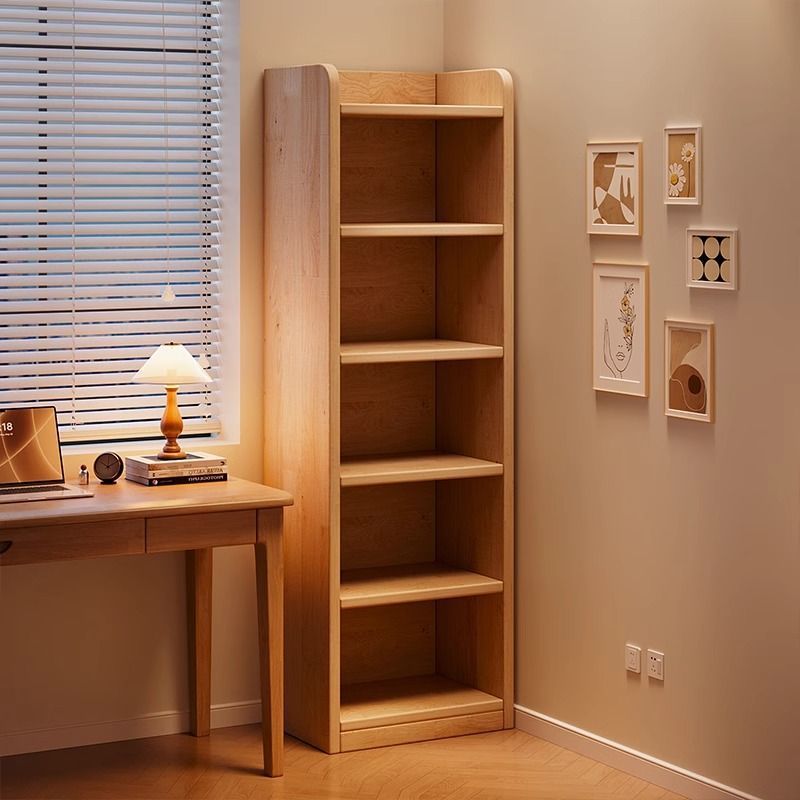Pure Solid Wood Bookshelf Floor-Standing Storage Rack Integrated Wall Cabinet Storage Cabinet Children's Student Home Bookcase Storage Cabinet