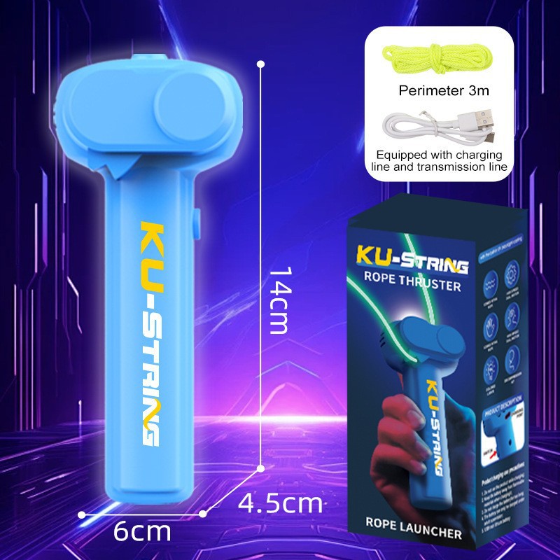 Transfronterizos explosivo lanzador de cuerda recargable cuerda luminosa propulsor eléctrico para niños descomprimir juguetes de regalo para adultos