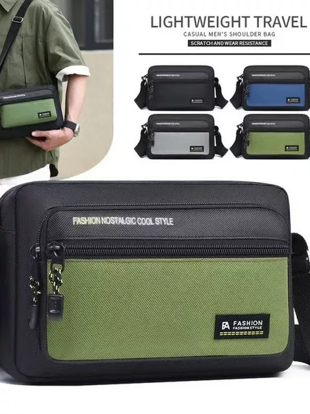 New simple and stylish shoulder bag, cross-border casual men's crossbody bag, large-capacity business cashier bag, commuter bag
