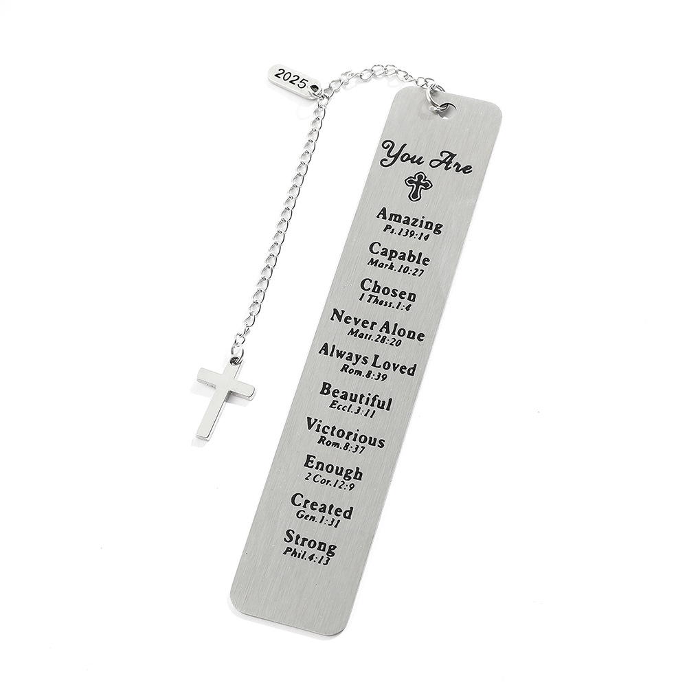 Amazon Cross-border 2025 Pendant Stainless Steel Bookmark Western and Eastern New Product Bookmark Gift for Teachers and Students