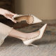 966-A8 2025 New Shallow Mouth Pointed Stiletto Heel High Heels Fairy Wind Side Empty Rivet Single Shoes for Women