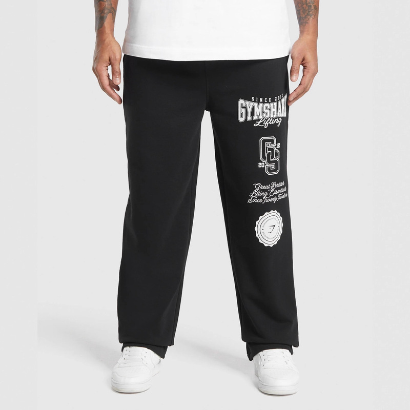 Gymshark Men's Sports Pants Gym Muscle Fitness Cotton Printed Joggers Fitness Straight-Leg Pants Trendy Brand