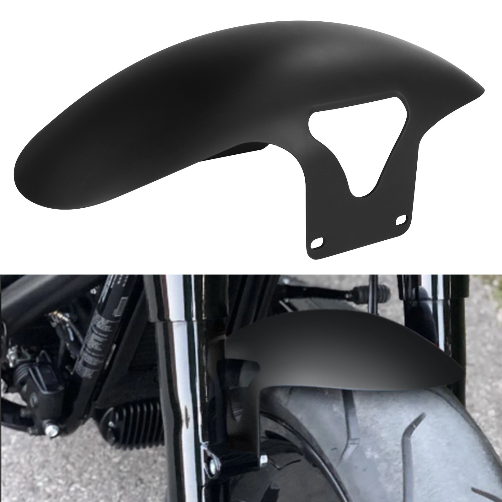 Motorcycle Accessories Harley Softail Fat Boy Black Front Fender Mudguard Mudflap 18 Years Later