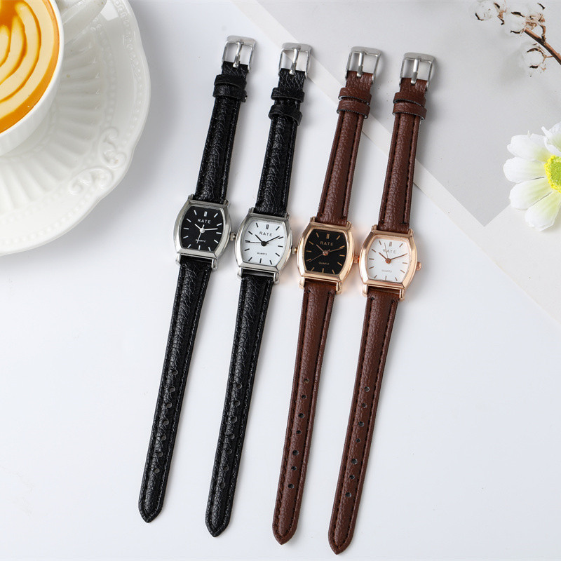 Square plate belt artistic retro women's watch Korean style niche fashion women's quartz watch fashion all-match women's watch_voghion.com