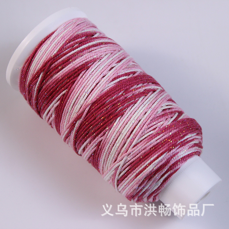 段染手搓棉线加金藏式星空渐变色 diy手工编织项链手链吊坠文玩绳|undefined