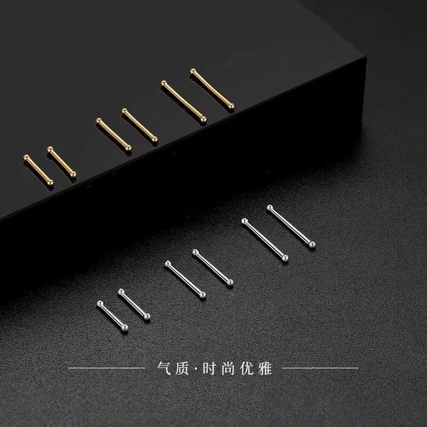 Double Small Round Bead Ear Stick Ear Pole Ear Stud Women's Small Simple Ear Bone Stud Sleeping Free Pick Ear Stud Earrings