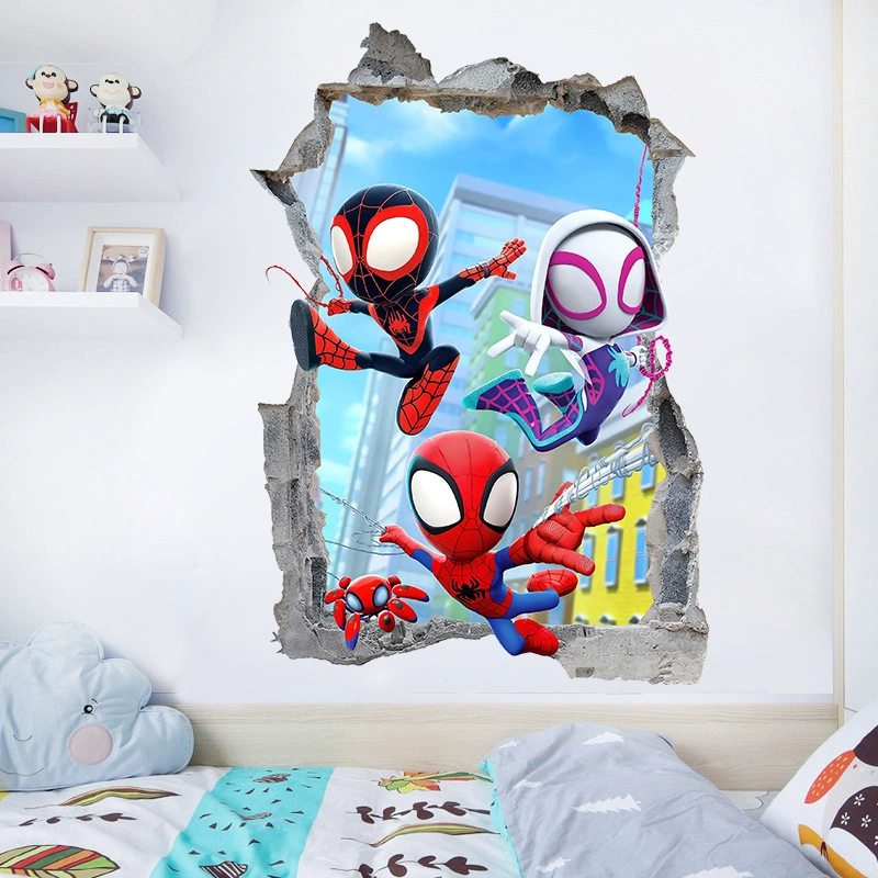 Трансграничные Marvel Человек-Паук Удивительные друзья Мстители мультяшные настенные наклейки детская комната самоклеящиеся декоративные наклейки