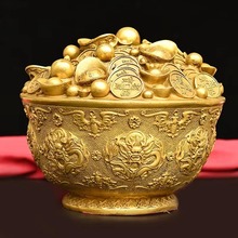 一碗黄金黄铜工艺品家用龙纹黄铜碗工艺开业礼品家居饰品元宝碗