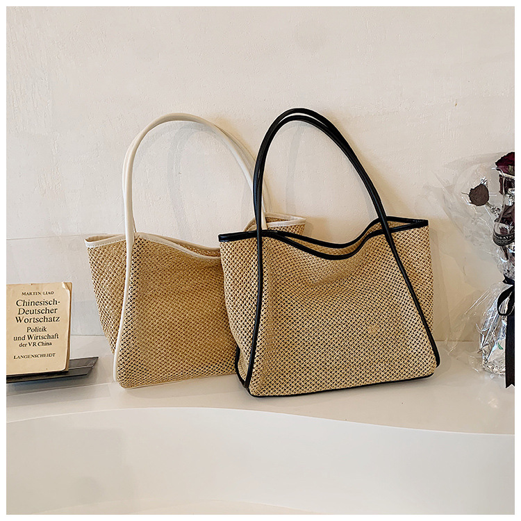 Große Stroh-tragetasche Für Damen Für Den Sommer Und Den Strand_voghion.com