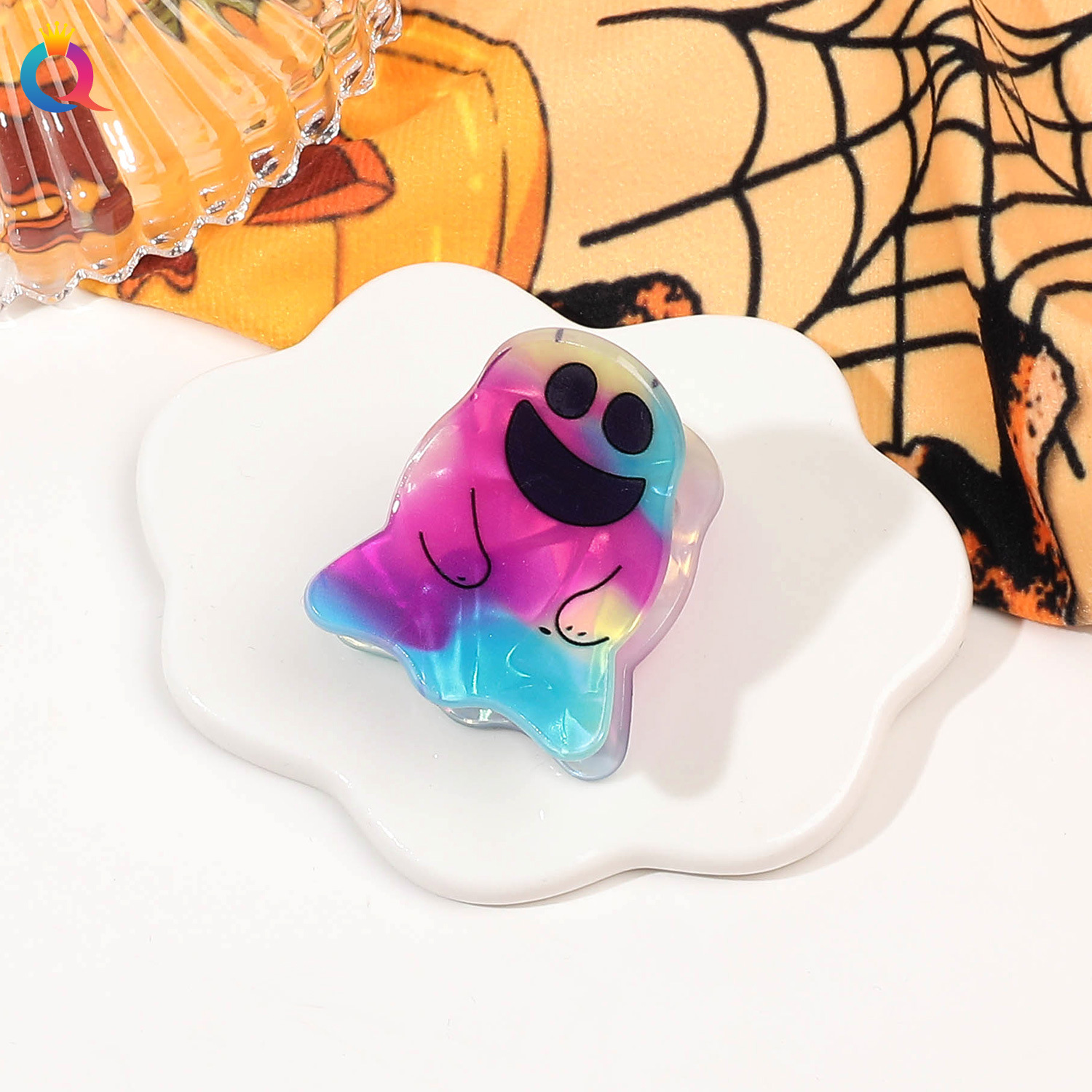 21g Weight Hair Claws Hair Accessories Type 1 Piece Quantity Holiday, Festival Occasion Arylic Material Halloween Festival ghost Pattern Women's Gender Cute Style Halloween Cute Women's Ghost Arylic Hair Claws 7