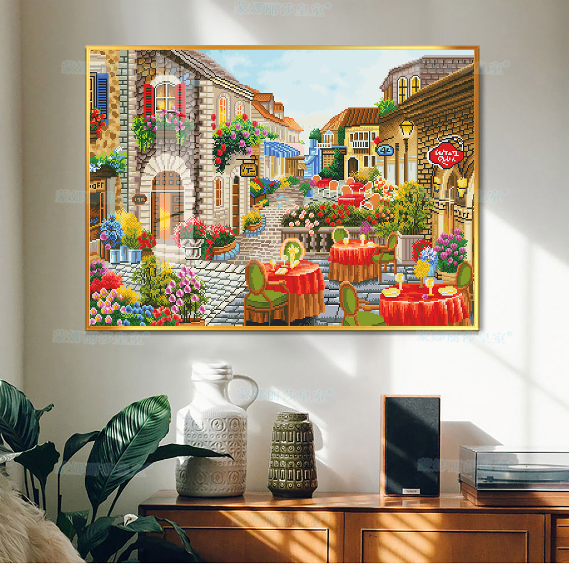 Productos genuinos Mona Lisa Royal punto de cruz Paris Street View Flower Street callejón hermoso simple bordado hecho a mano