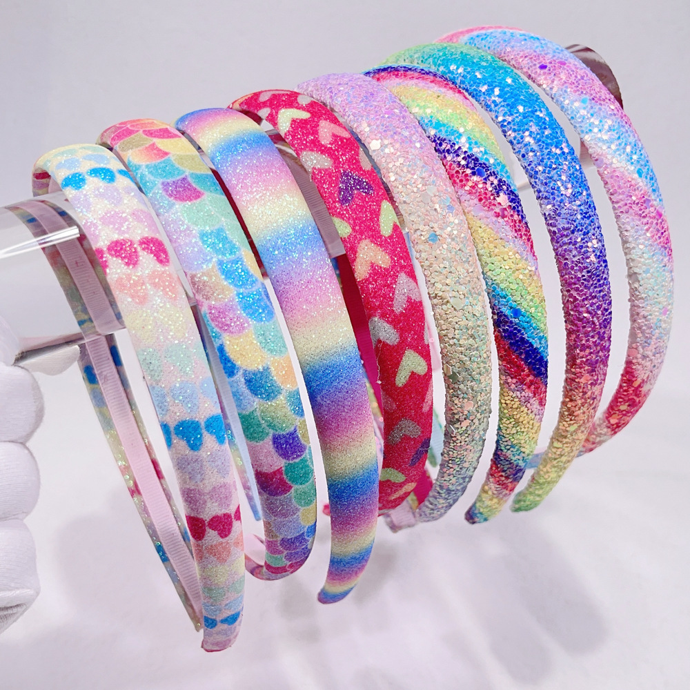 Sweet Rainbow Heart Shape Cloth Hair Band display picture 1