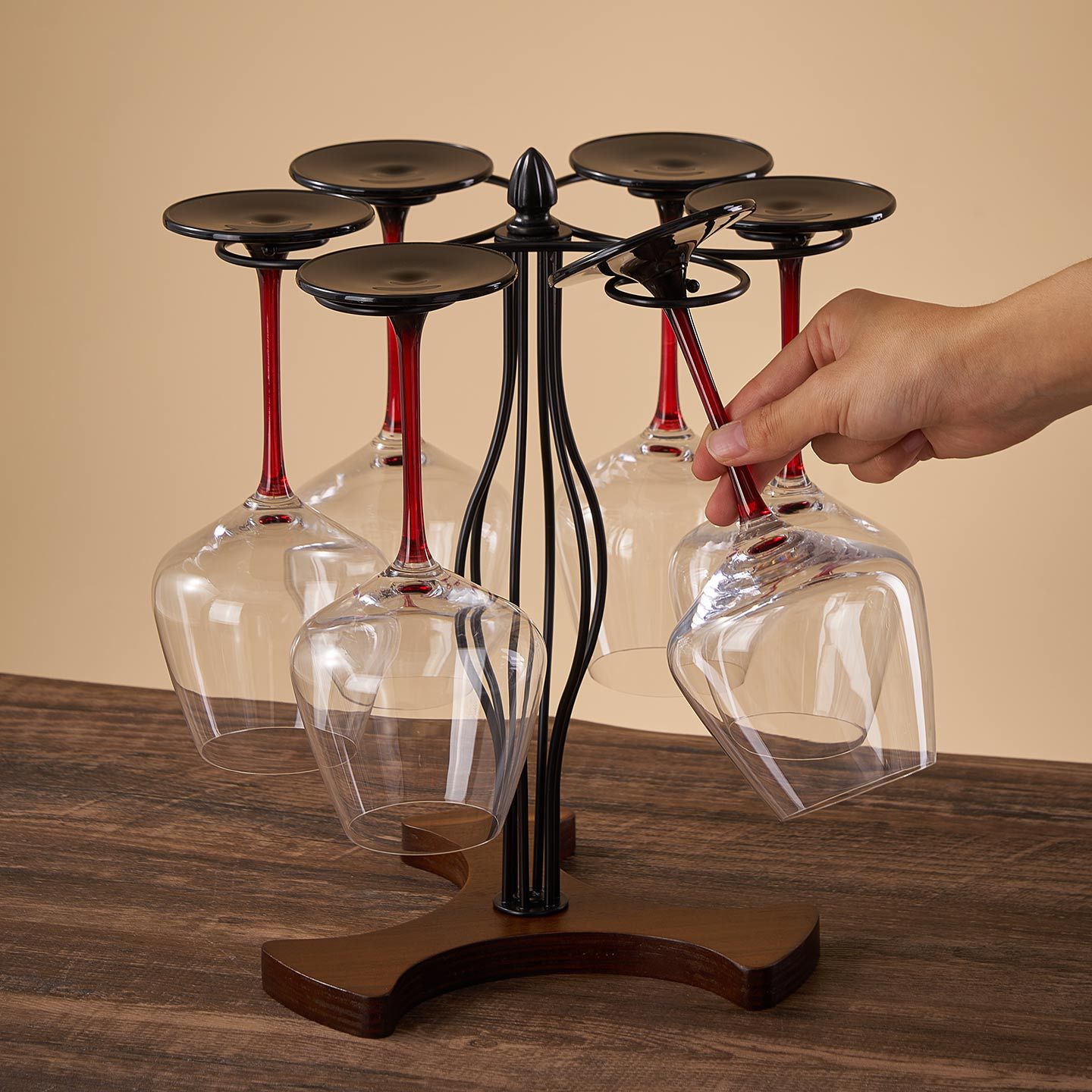 Red Wine Glass Rack for Home Use, 2026 New Model, High Aesthetic Wine Cabinet, Wine Rack, Stemware Holder, Decorative Piece