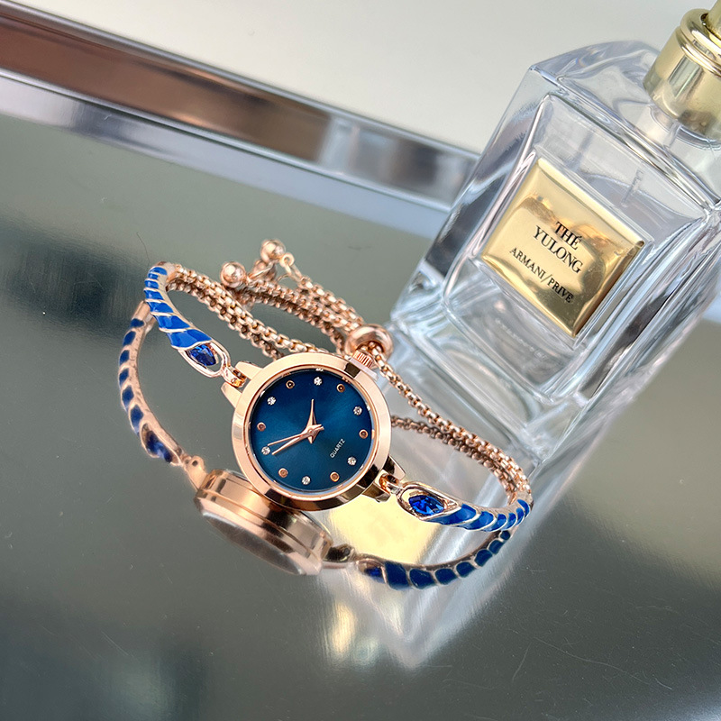 Nuovo orologio da donna con regolazione gratuita del braccialetto sottile al quarzo a goccia d'olio_voghion.com