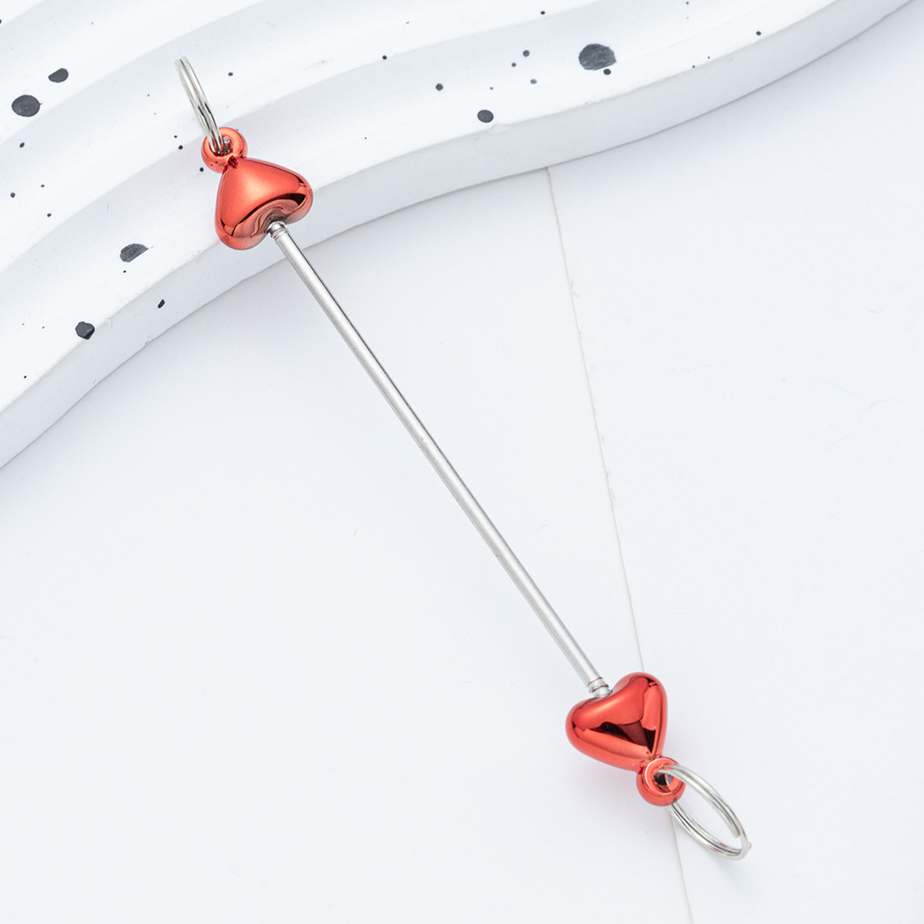Creativo colgante de accesorios de llavero de amor con cuentas de bricolaje nuevo poste de plástico con cuentas accesorios de llavero con cuentas