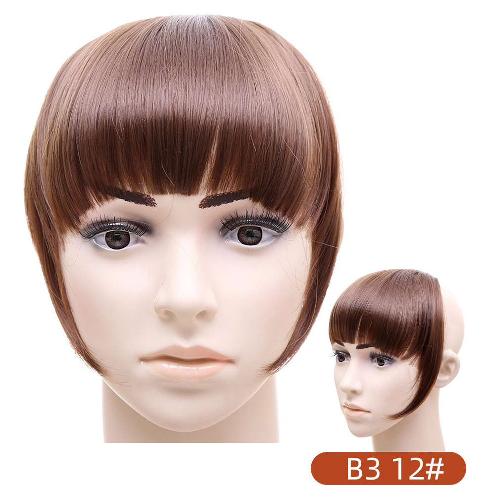 Comercio exterior peluca Liuhai pelucón mujer sin rastro fibra química cinturón de antepasados una pieza de espesamiento Qi Liuhai extensión al por mayor