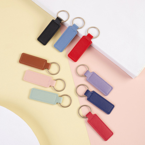 PU leather car keychain creative personalized key bag hook PU for men and women DIY key ring small gift batch