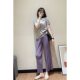 Pleated 2024 new color is so beautiful! Japanese straight pleated pants slim wide leg pants cropped casual pants women's clothing