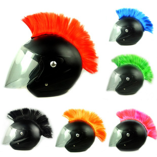 Helmet motorcycle creative cockcomb punk wig funny helmet without hair accessories hair color motorcycle funny