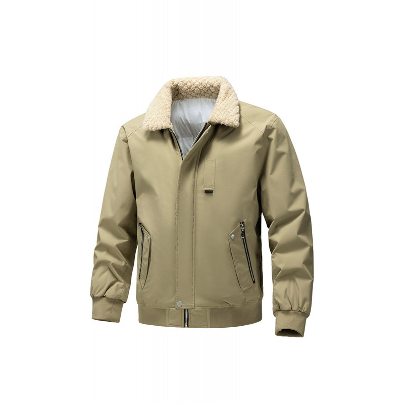 Invierno de algodón grueso al aire libre montaña corriendo ocio moda de hombre chaqueta con solapa cálida