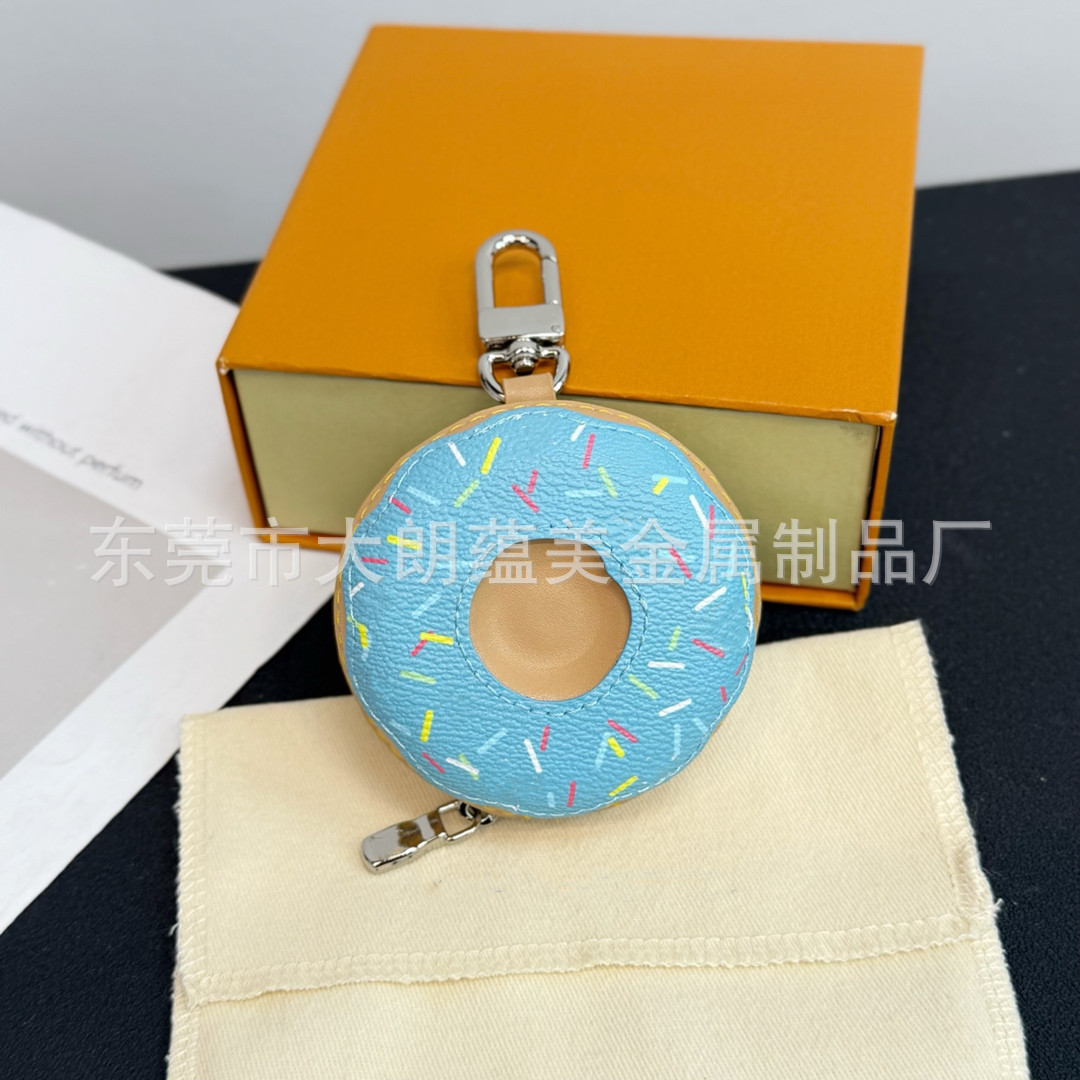 Colgante Monedero en Forma de Dona de Cuero PU Decorativo para Bolsa y Coche