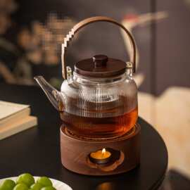 胡桃木温茶炉蜡烛加热保温底座花茶壶套装下午茶茶具花草水果茶壶