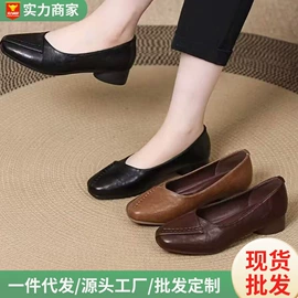 高跟凉鞋;中老年妈妈鞋;女式休闲单鞋