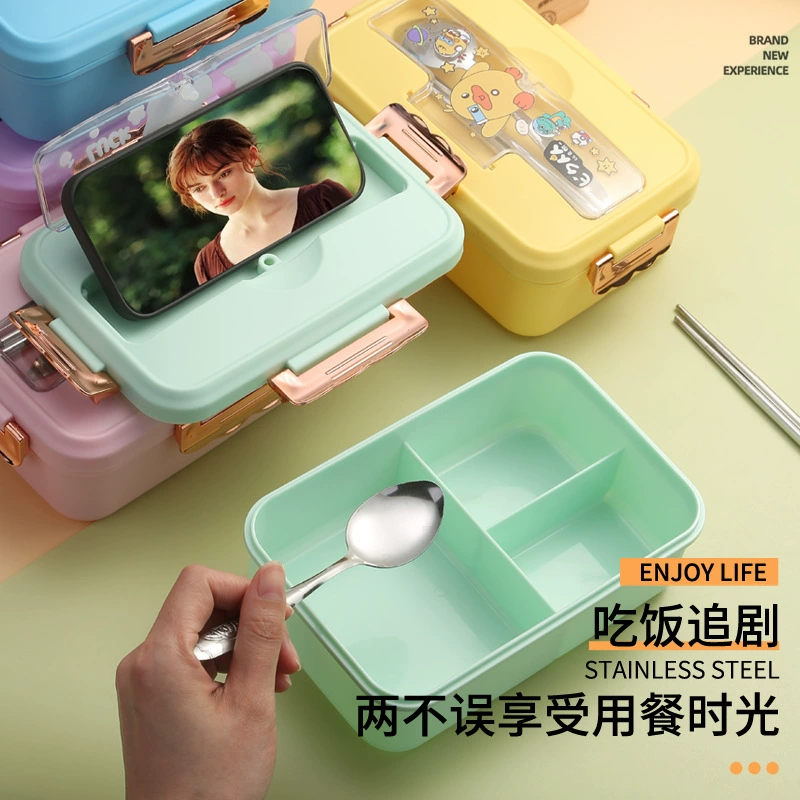Пластиковый ланч-бокс Bento для работников офиса, студентов и взрослых с высоким уровнем температуры, можно использовать в микроволновке, пищевой отделитель