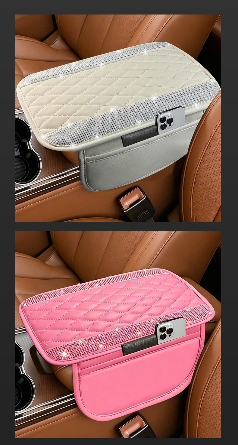 Armrest Box Pad Car Accessories Universal Car Central Armrest Box Protective Cover Side Pocket Storage Bag Armrest Box Pad