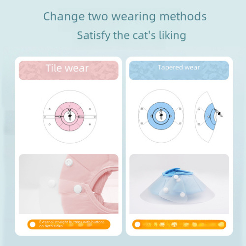 Cat Elizabethan Cone Anti-Licking Collar Head Cover Post-Operative Beauty Double Layer PVC Cat Elizabethan Cone Anti-Licking Collar