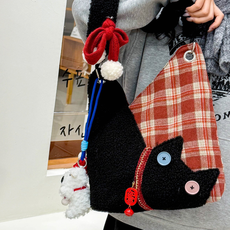 Popular Korean-Style High-Appearance Cute Cat Canvas Bag for Women, Single Shoulder Crossbody Bag, Large Capacity Bowknot Tote Bag Popular Korean-Style High-Appearance Cute Cat Canvas Bag for Women, Single Shoulder Crossbody Bag, Large Capacity Bowknot Tote Bag