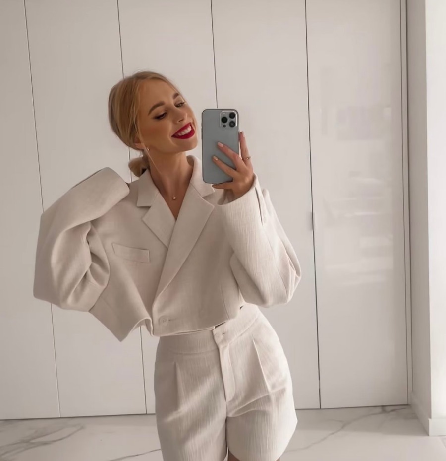 GraceChic 2022 Autumn New European And American Women's Fashion Long Sleeve Blazer High Waist Short Sexy Hot Girl Outfit Wholesale_voghion.com