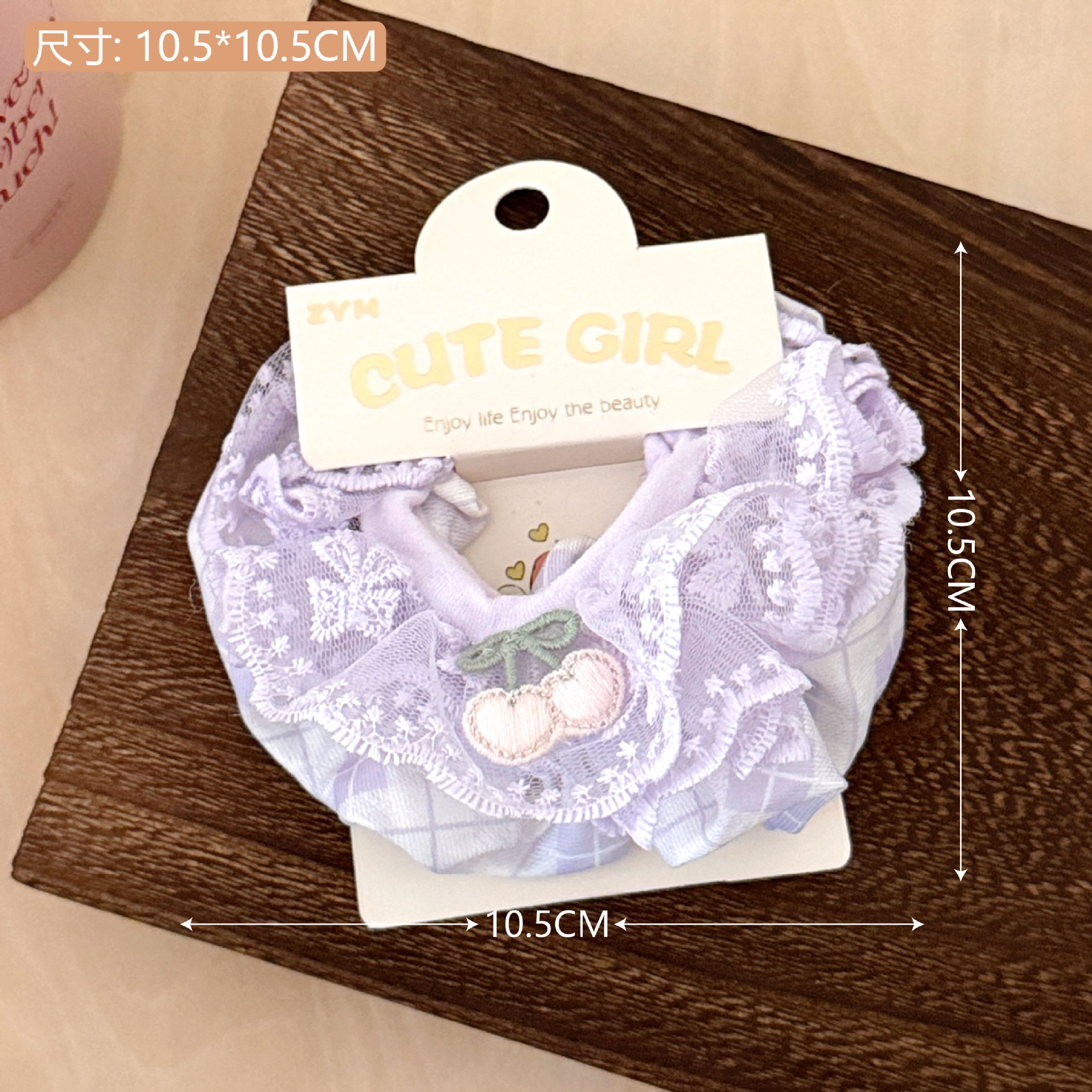 Estilo coreano de alta apariencia de encaje de intestino grueso banda de pelo accesorios para el cabello cuerda de pelo de corazón de niña de todo fósforo pequeño Qing nuevo tocado de cola de caballo de gran altura al por mayor