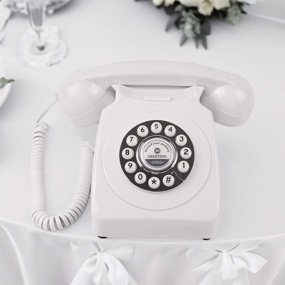 Teléfono retro con grabación de audio, teléfono para mensajes en bodas y fiestas, grabadora de mensajes para teléfono fijo, teléfono doméstico al por mayor, estilo antiguo