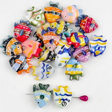 热带鱼陶瓷珠彩绘珠子电镀珠散珠DIY手工项链手机链耳饰饰品配件