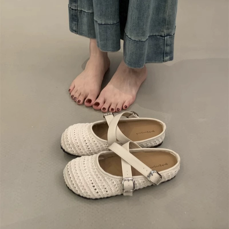 Wanwanfeng носит богемные туфли Birkenstock для женщин новая весна-лето 2025 отпуск, Mary Jane полузаноски