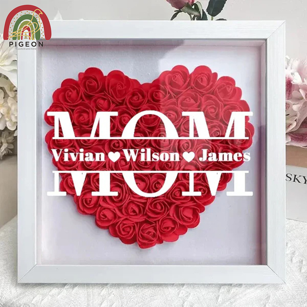 Regalo del día de la madre MOM nombre de la madre DIY transfronterizo Amazon explosivo rosa marco caja de regalo madera
