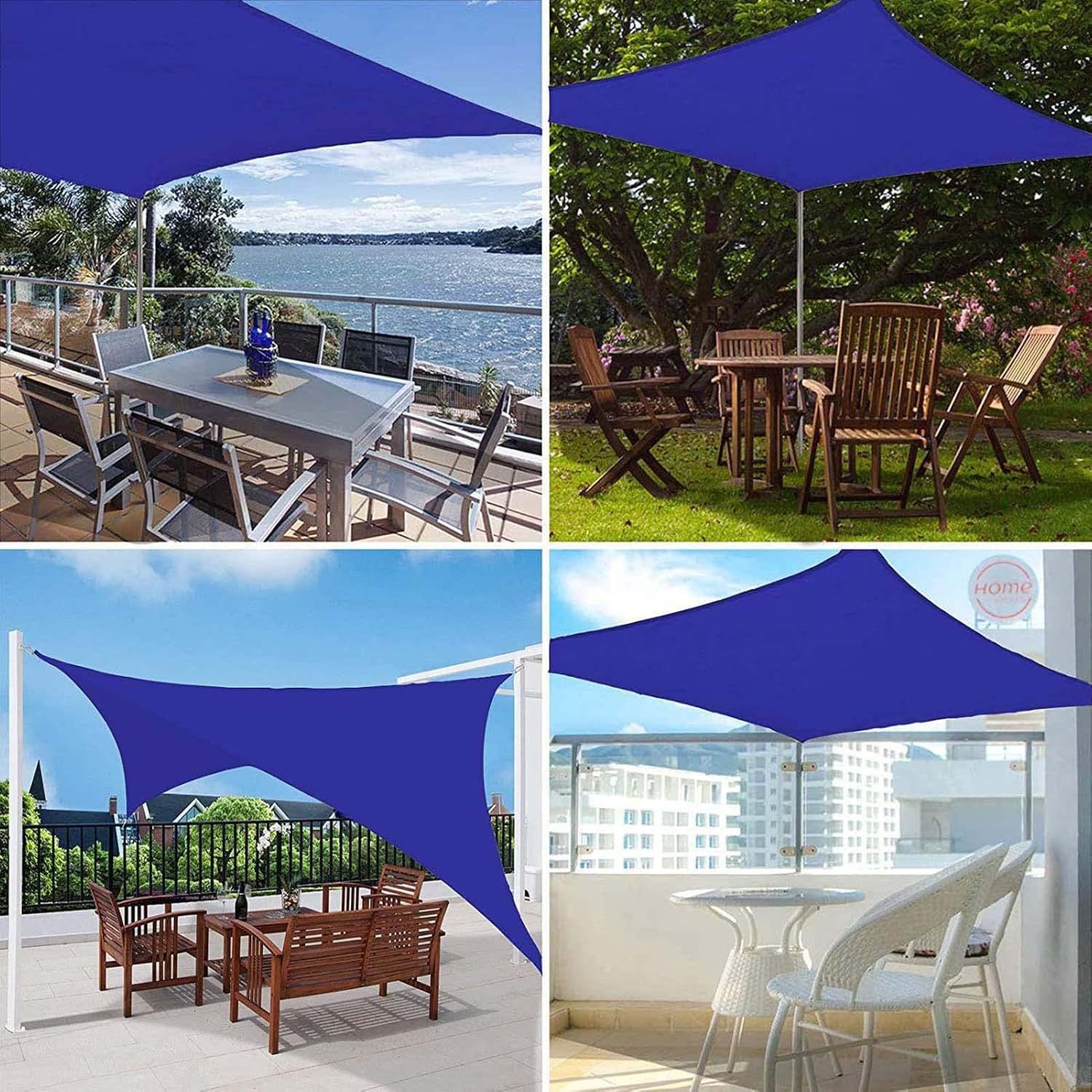 Cross-border outdoor rectangular rainproof sunshade sail for balcony and yard, sun-resistant and waterproof canopy fabric