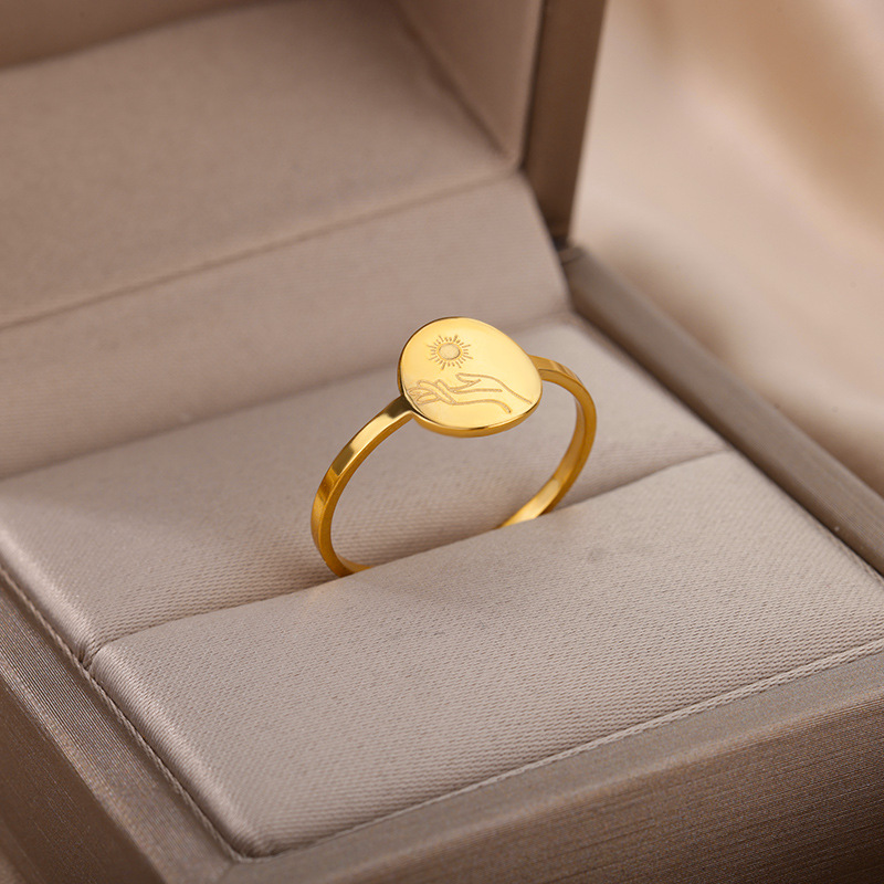 Fashion Moon Stainless Steel Plating Rings 1 Piece