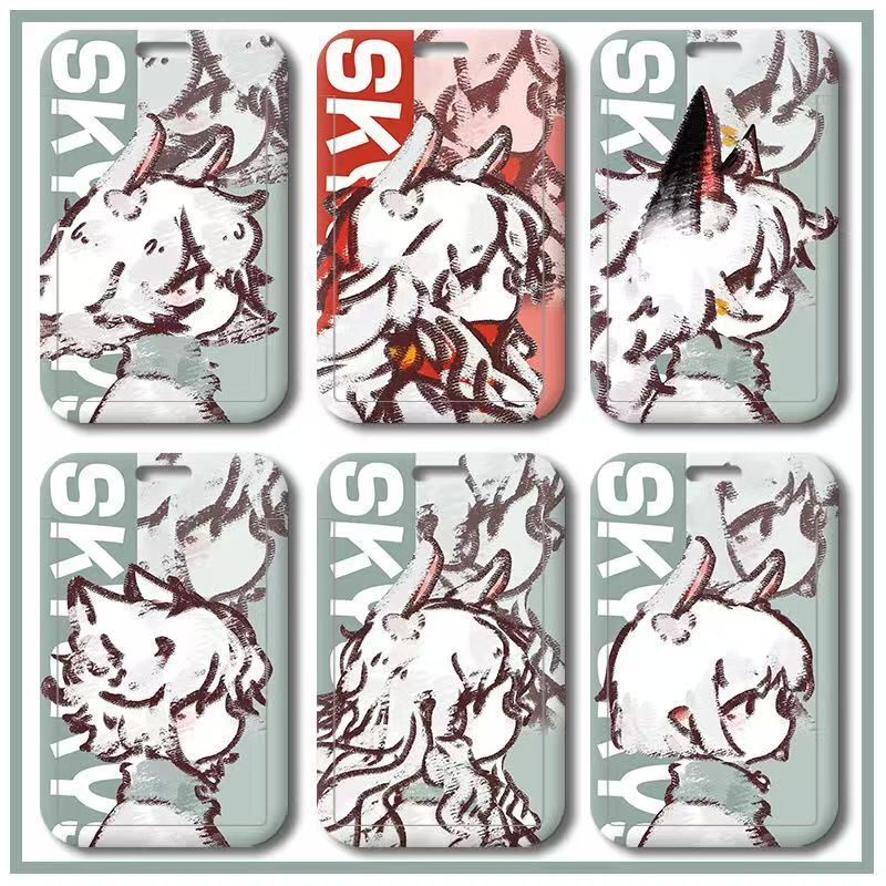 Light Meets Dragon Bone Witch Cat Id Card Holder Water Card Rope Keychain Work Badge School Card Factory Badge School Badge Meal Card