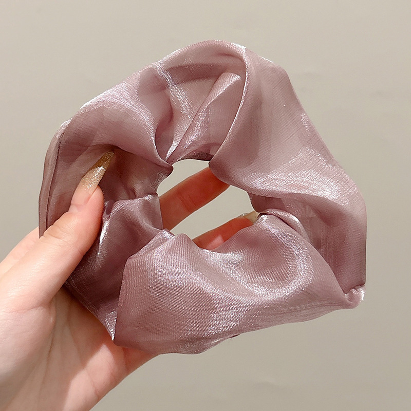法式文艺~复古甜美方巾大肠发圈女高级感超大号马尾头绳发 饰头饰|undefined